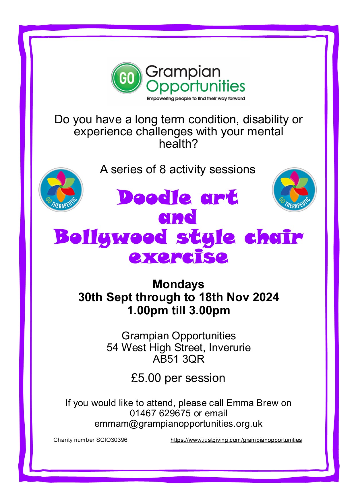 Doodle Art and Bollywood Style Chair Exercise